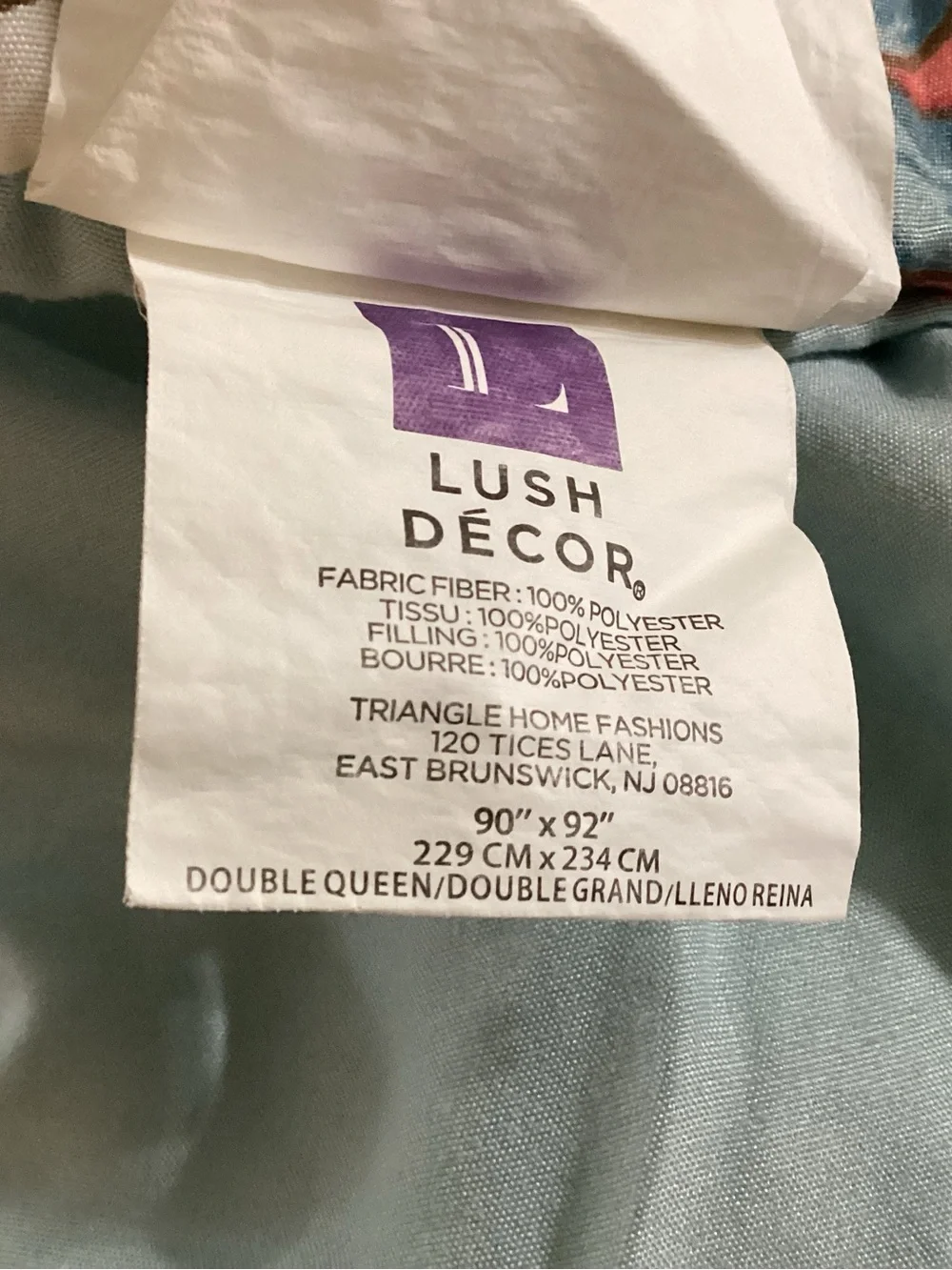 Lush Decor Floral Comforter in Cream, Teal & yellow.